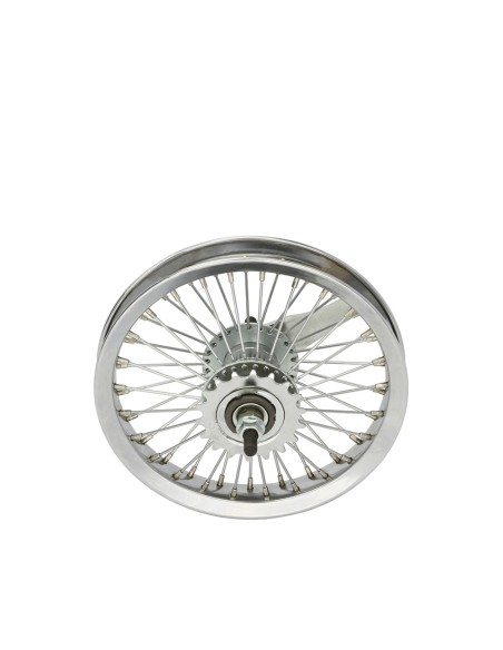 12 Steel Coaster Wheel 52 Spoke 14g UCP 3/8 Axle Single Wall Chrome.